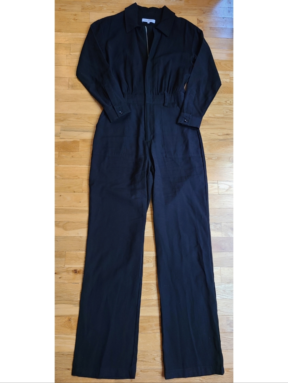 We Wore What Utility Jumpsuit Black Utilitarian Minimalist Small Preppy Grunge - Picture 11 of 12